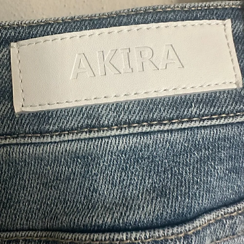 EUC - AKIRA Label Too Good High Waisted Rhinestone Fringe Skinny Jeans - Size 13 - Picture 13 of 15